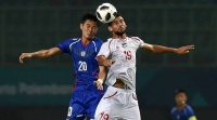 Stamina Timnas Chinese Taipei U-23 terkuras saat menghadapi timnas Palestina U-23
